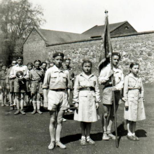 Po uroczystości  1-szo majowej w 1957 r w Kłomnicach.